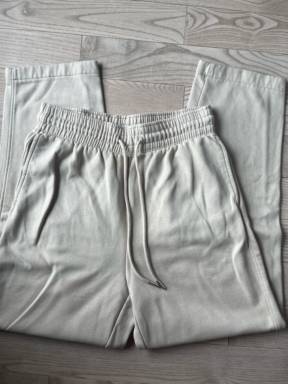 Women's Cream Drawstring Sweat Pants